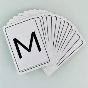 ABC flashcards back M letter