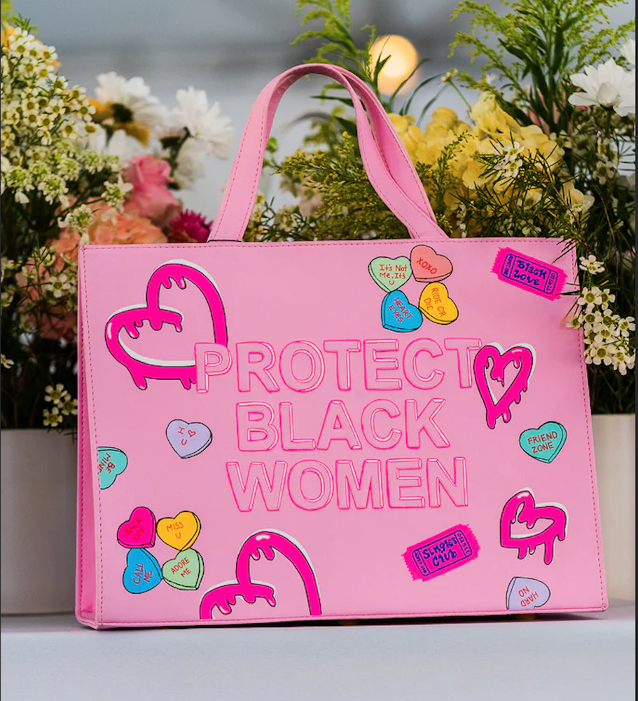 cise protect black women pink handbag